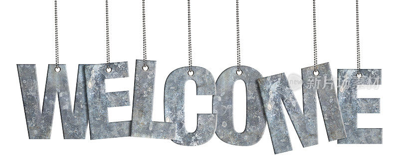 WELCOME - Hanging Iron word (Clipping Path)